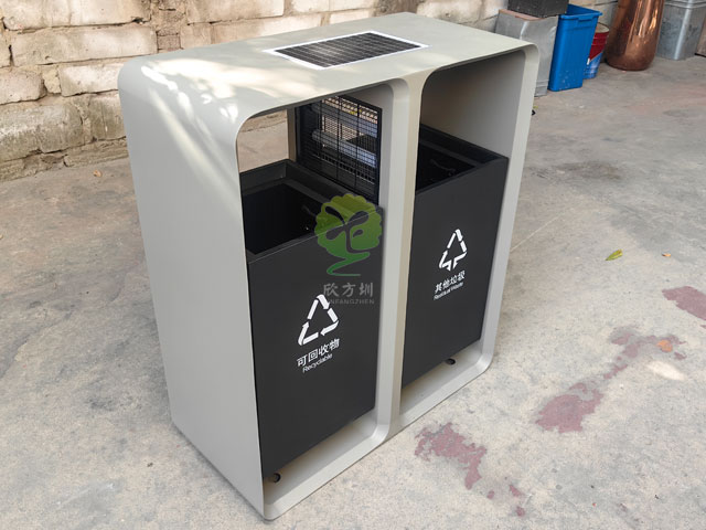 太陽(yáng)能滅蚊燈垃圾桶智慧城市戶(hù)外滅蚊不銹鋼果皮箱