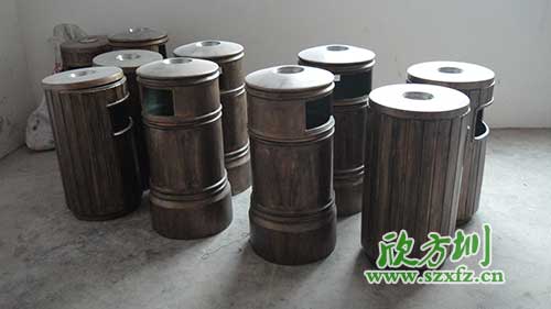  古意盎然，韶關(guān)園林仿銅玻璃鋼垃圾桶
